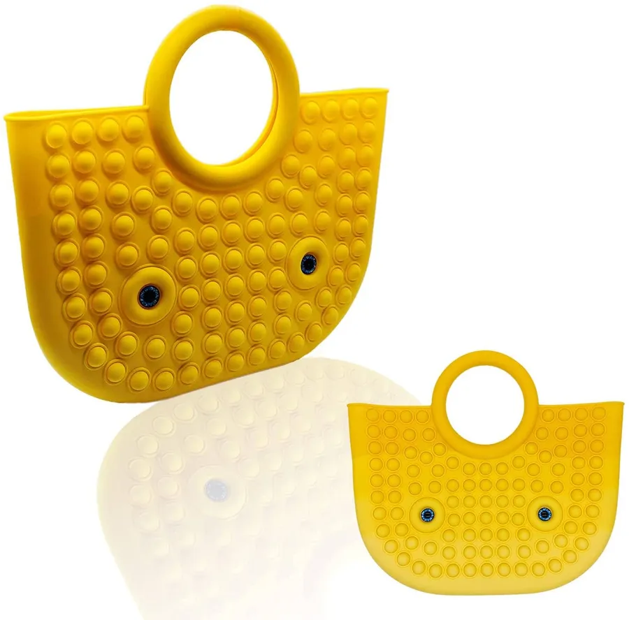 Yellow Push Bubble Stress Free Fidget Tote Bag — wholesale Fidgets & Sensory by the case