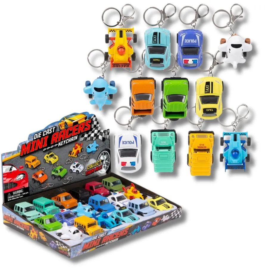 Mini Racing Vehicle Keychain Toy - Assorted — wholesale Keychains & Charms by the case