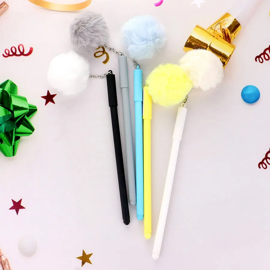 Pom Pom Gel Pen For Back To School - Assorted — wholesale Stationery & Office by the case
