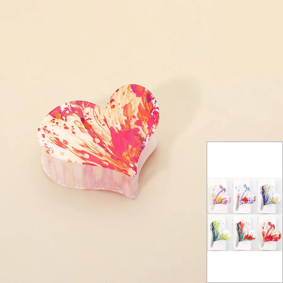 Heart Themed Hair Claw Clips - Assorted — wholesale Apparel & Accessories by the case