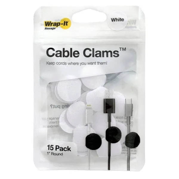 wrap-it storage 15 pack 1 cable clams velcro cable MOQ-20Pcs, 1.5$/Pc — wholesale Tech & Gadgets by the case