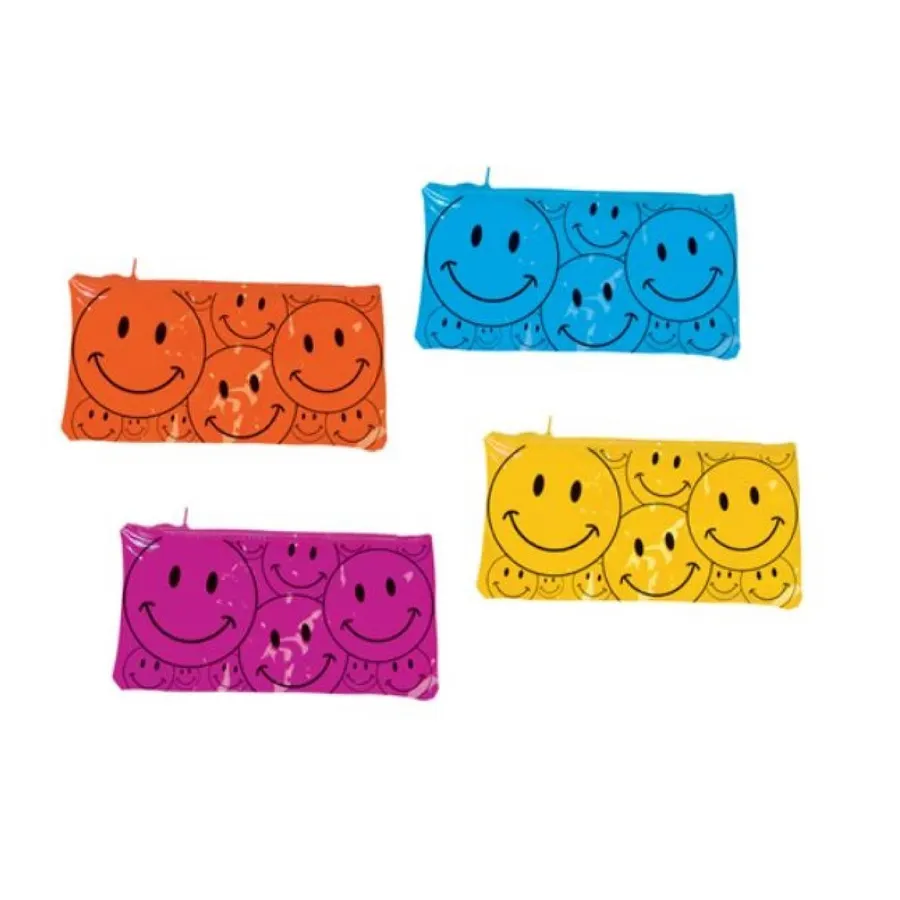 Happy Smiley Faces Design 8.25-Inch Pencil Case for Kids — wholesale Stationery & Office by the case