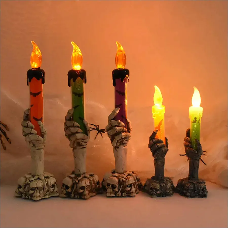 LED Lights Horror Ghost Holding Candle Home Décor — wholesale Home & Décor by the case
