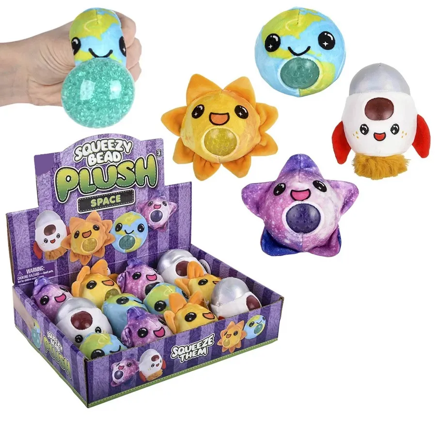 Space Squeezy Bead Plush Kids Toy- Assorted in Bulk — wholesale Plush & Squishies by the case
