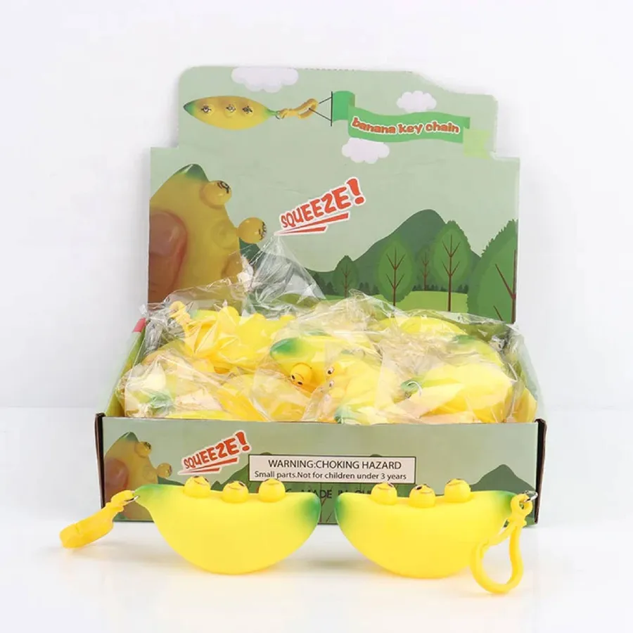 Fidget Banana Popping Toy Keychains In Bulk — wholesale Fidgets & Sensory by the case