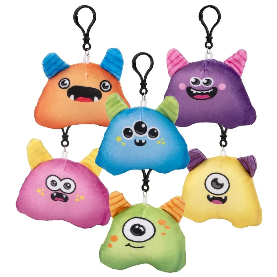 Soft Plush Monster Plush Clip On Keychain Toy - Assorted — wholesale Plush & Squishies by the case