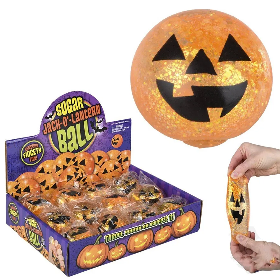 Jack O Lantern Squeezy Stress Relief Ball Kids Toys — wholesale Fidgets & Sensory by the case