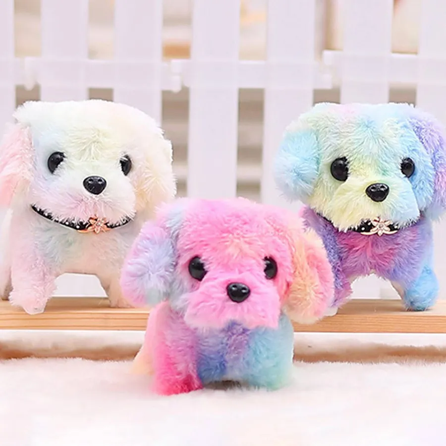Rainbow Walking Plush Puppy Kids Toys In Bulk — wholesale Plush & Squishies by the case