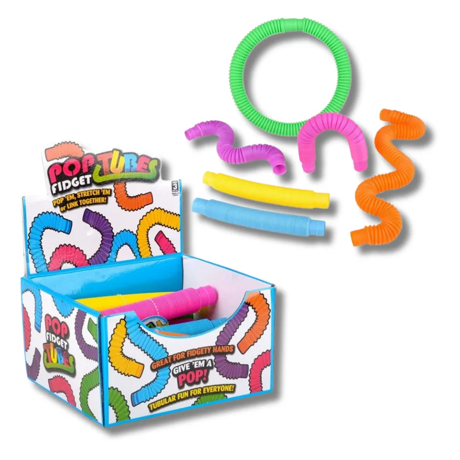 Pop Fidget Fun Tube For Kids - Assorted — wholesale Fidgets & Sensory by the case