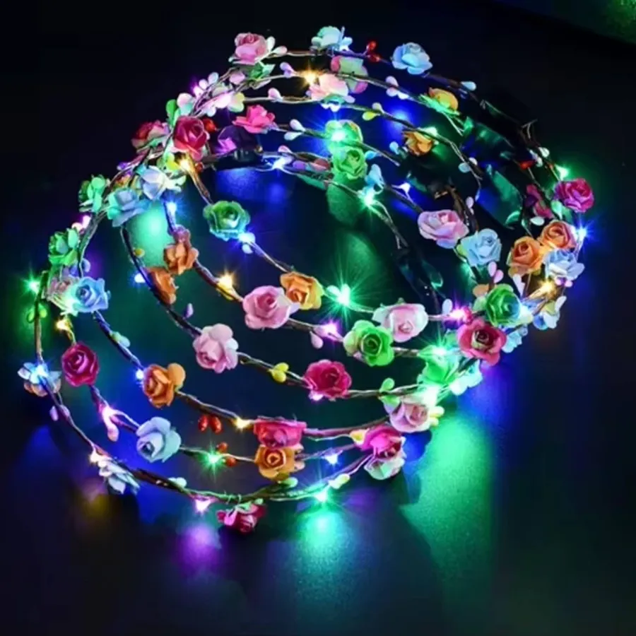 LED Light Up Flower Crown Headband For Kid — wholesale Apparel & Accessories by the case