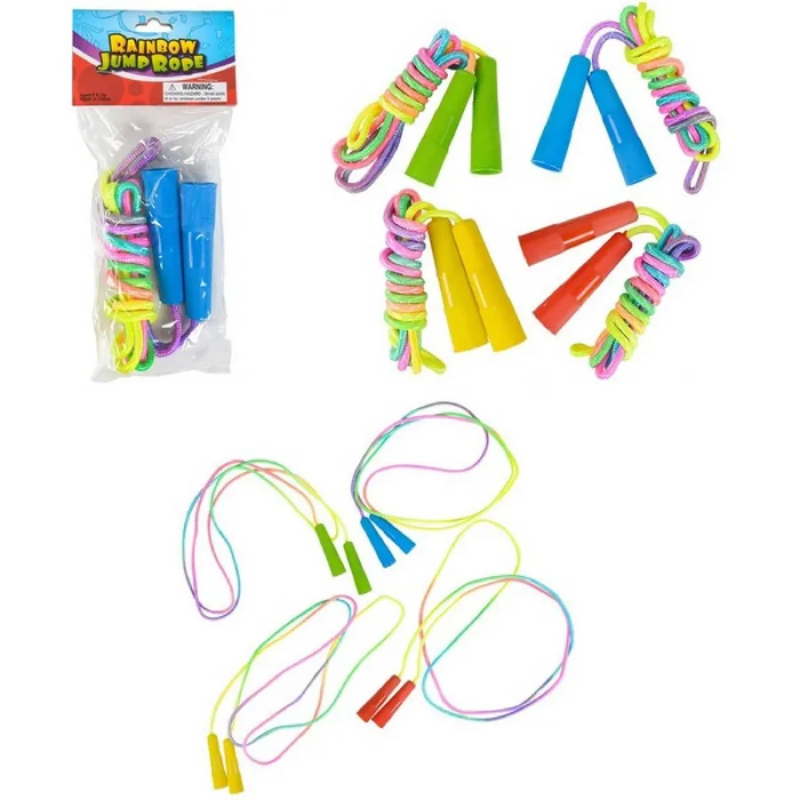 Kids Rainbow Jump Rope - Durable Plastic Handles, 12-Pack — wholesale Toys & Games by the case