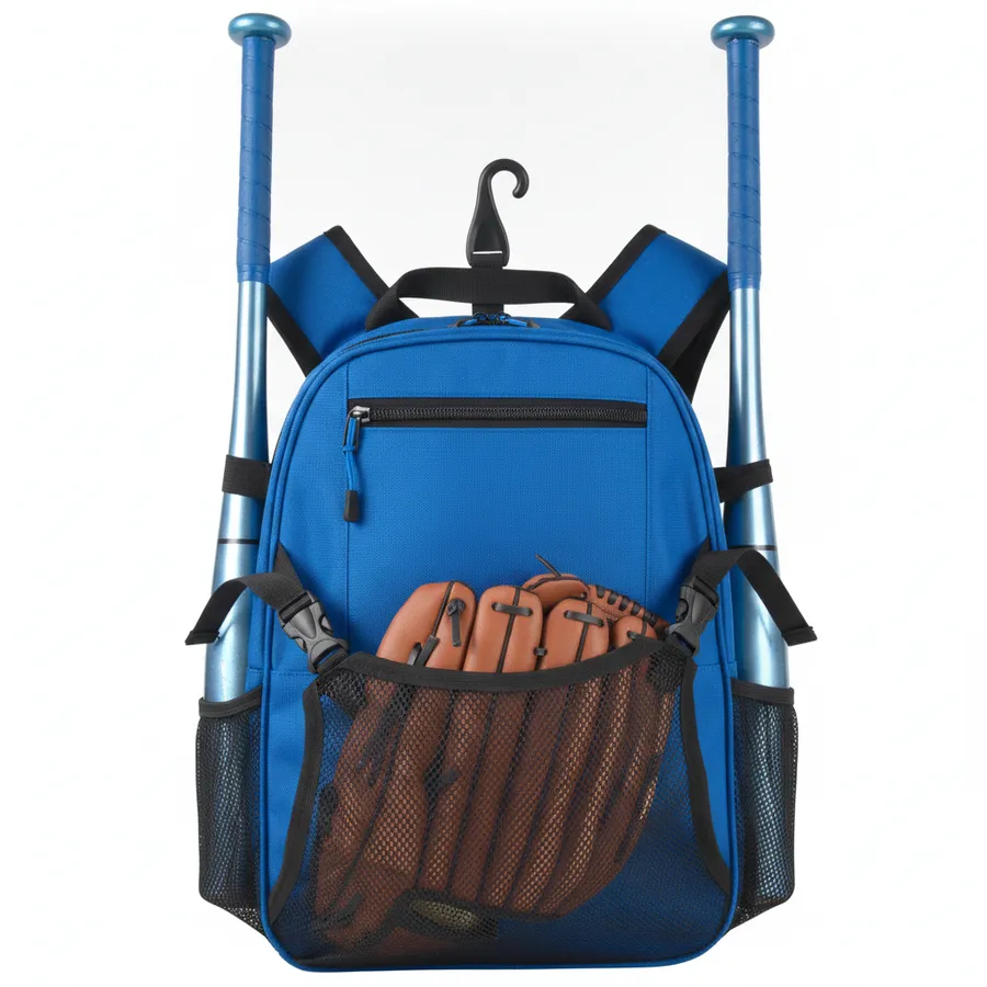 Youth Baseball Backpack - Athletic Gear Bag with Bat Holder, Blue — wholesale Bags & Backpacks by the case