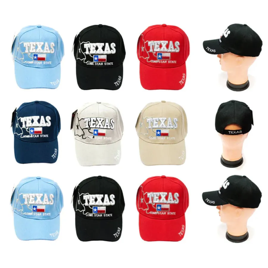 Texas Design Baseball Caps - Assorted — wholesale Apparel & Accessories by the case