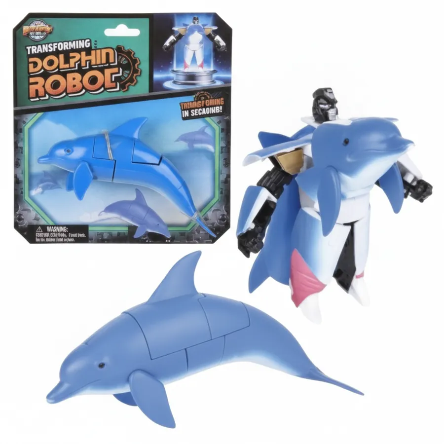 Dolphin Robot Action Figure - Kids Toys for Imaginative Play, Novelty Party Favors and Gifts — wholesale Party & Gifts by the case