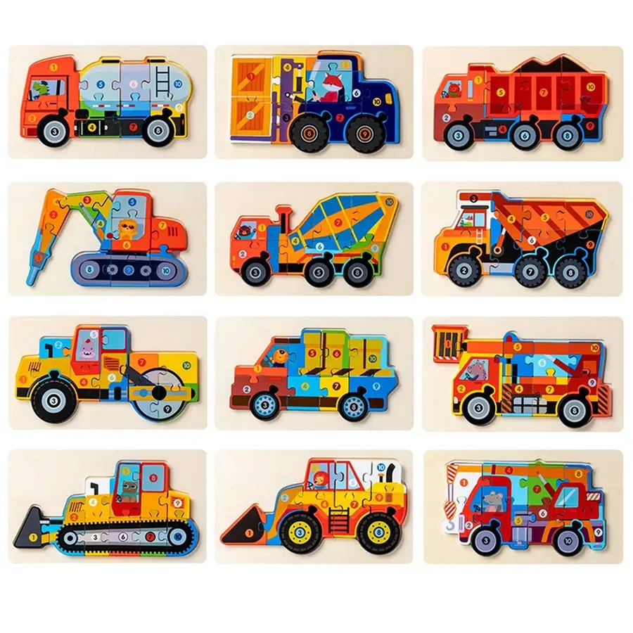 Wooden Transport Puzzle Back To School Kids Toy — wholesale Toys & Games by the case