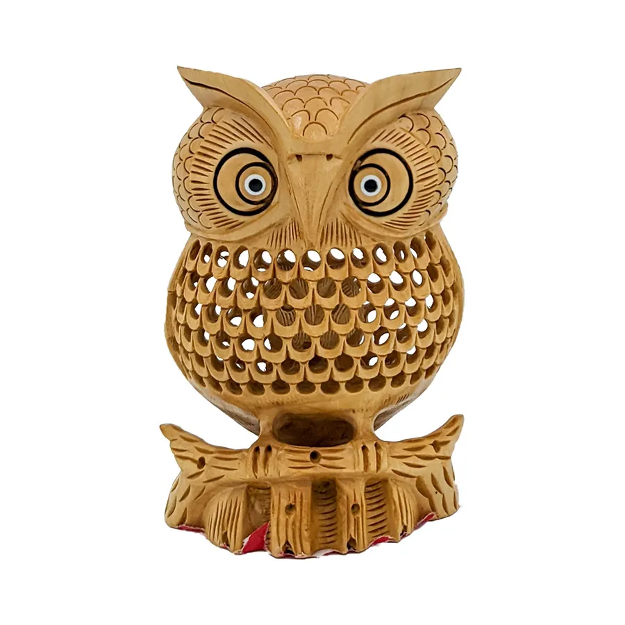 Handmade Wooden Carved Owl Statue Valentine In Bulk — wholesale Seasonal & Holiday by the case