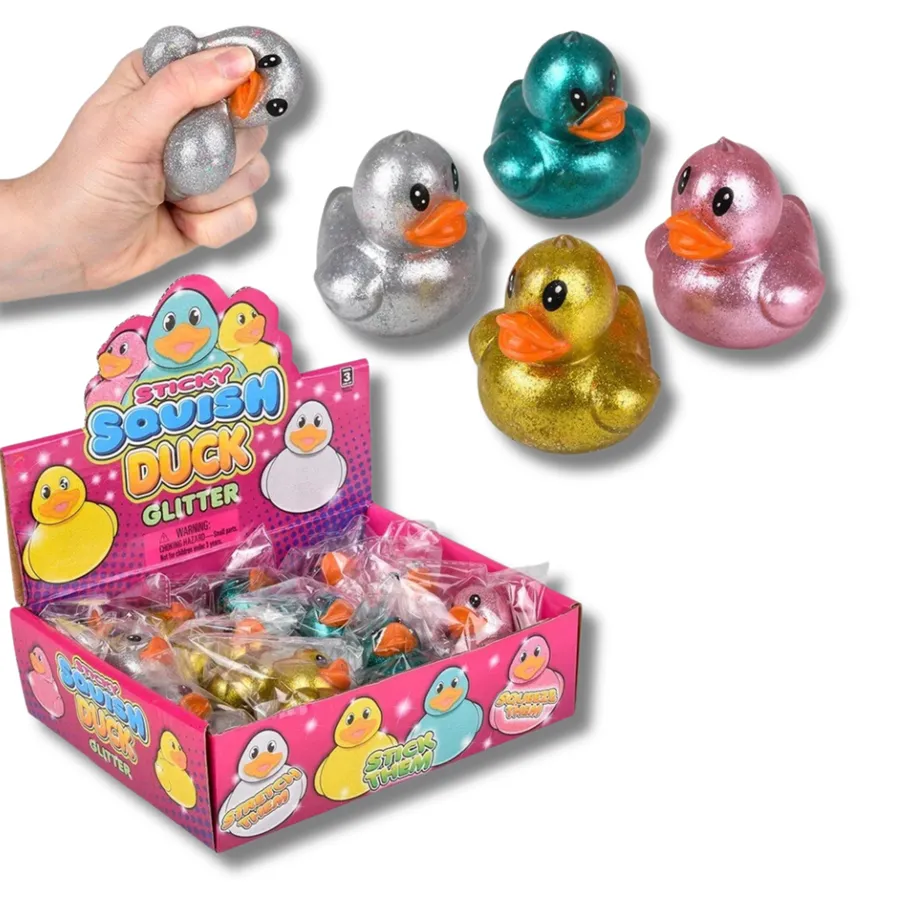 Easter Squish & Sticky Duck Kids Toy- Assorted — wholesale Plush & Squishies by the case