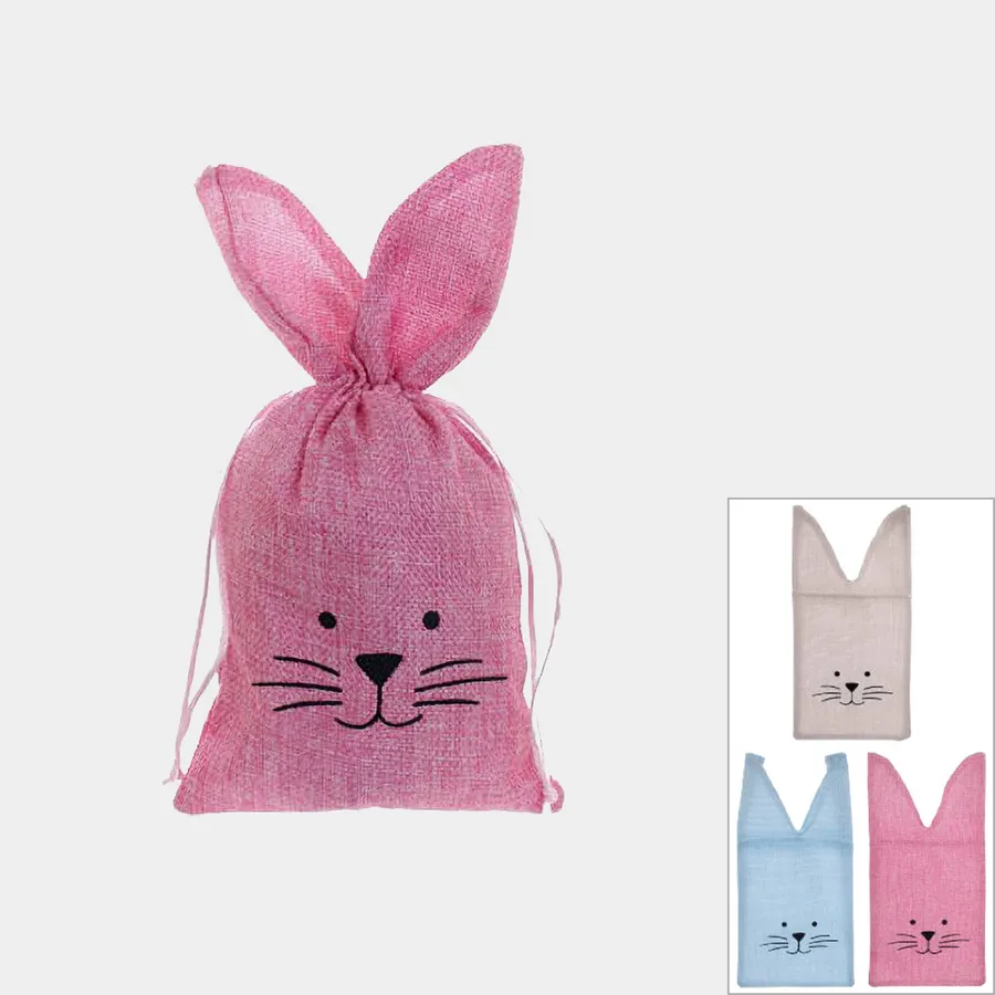 Easter Gift Bags - Reusable Fabric Bunny Treat Bags, Assorted, 5.5x11 in — wholesale Seasonal & Holiday by the case