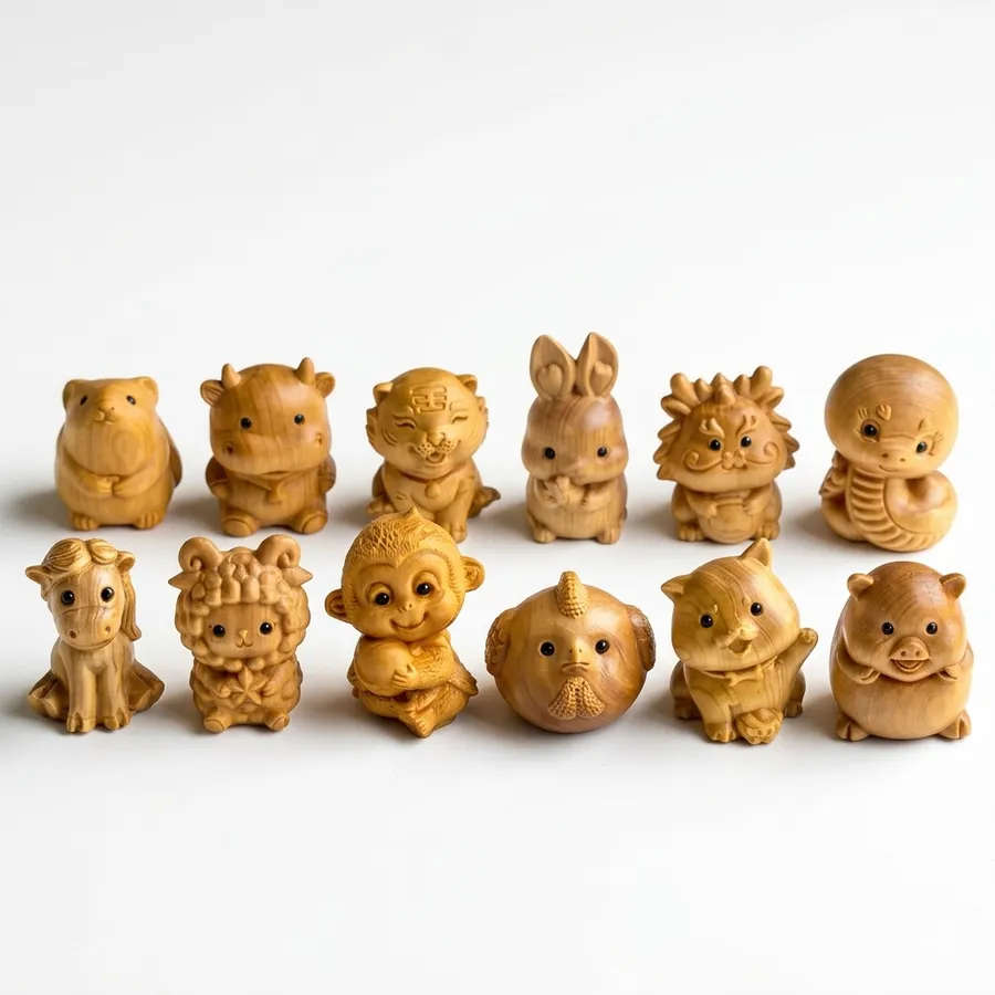 Wooden Chinese Zodiac Figurine - Mini Feng Shui Animal Decor, 1-Piece — wholesale Home & Décor by the case