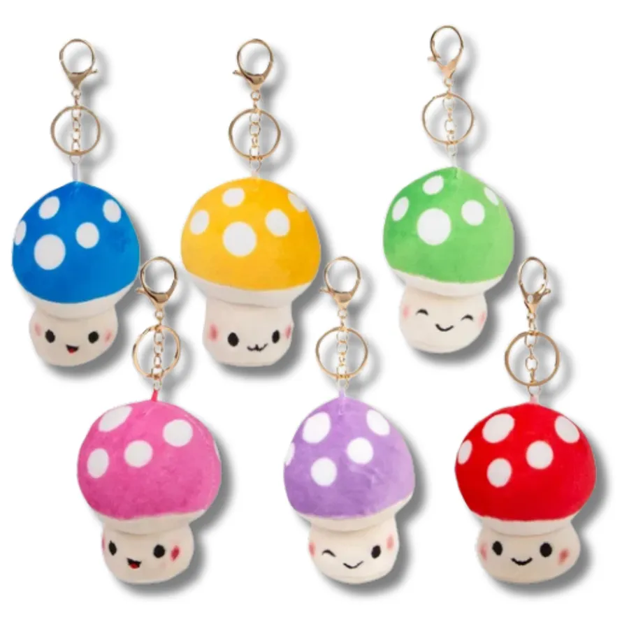 Plush Mushroom Clip On Keychain Toy For Kids - Assorted — wholesale Plush & Squishies by the case