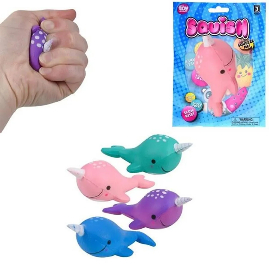 Squeezy Narwhals Scented Slow Rising Toy Keeraft Home Gifts — wholesale Toys & Games by the case