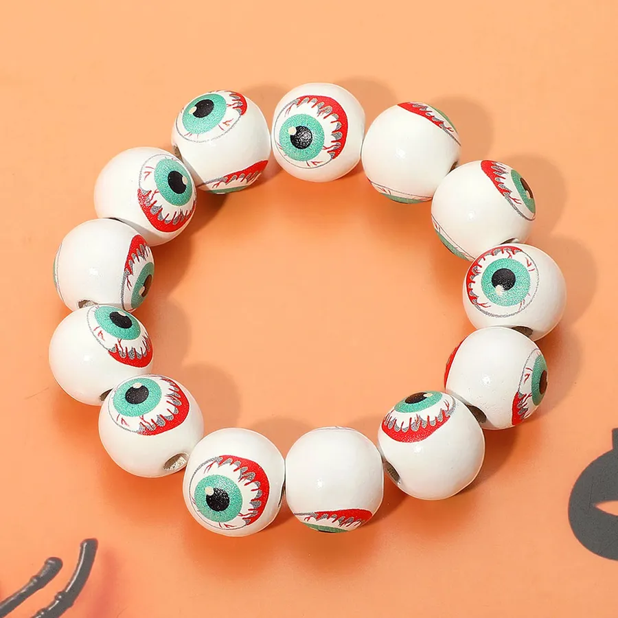 Wooden Eyeball Beaded Stretch Bracelet — wholesale Apparel & Accessories by the case