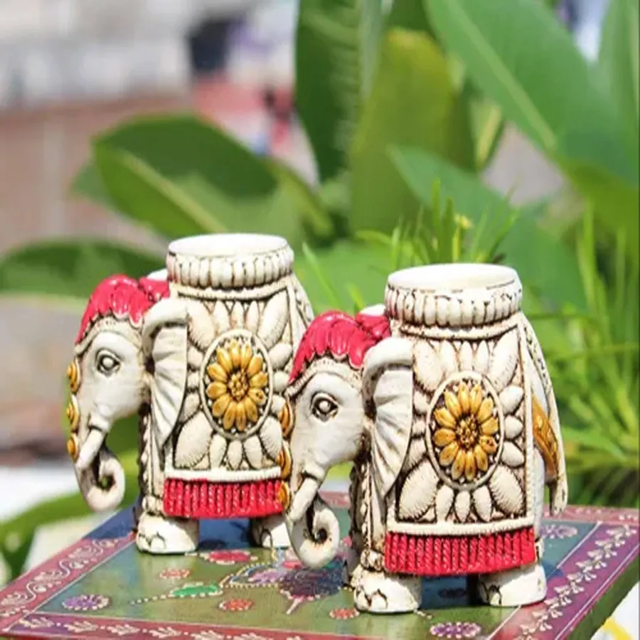 Modern White Elephant Candle Holder - Ta Keeraft Home Gifts — wholesale Home & Décor by the case