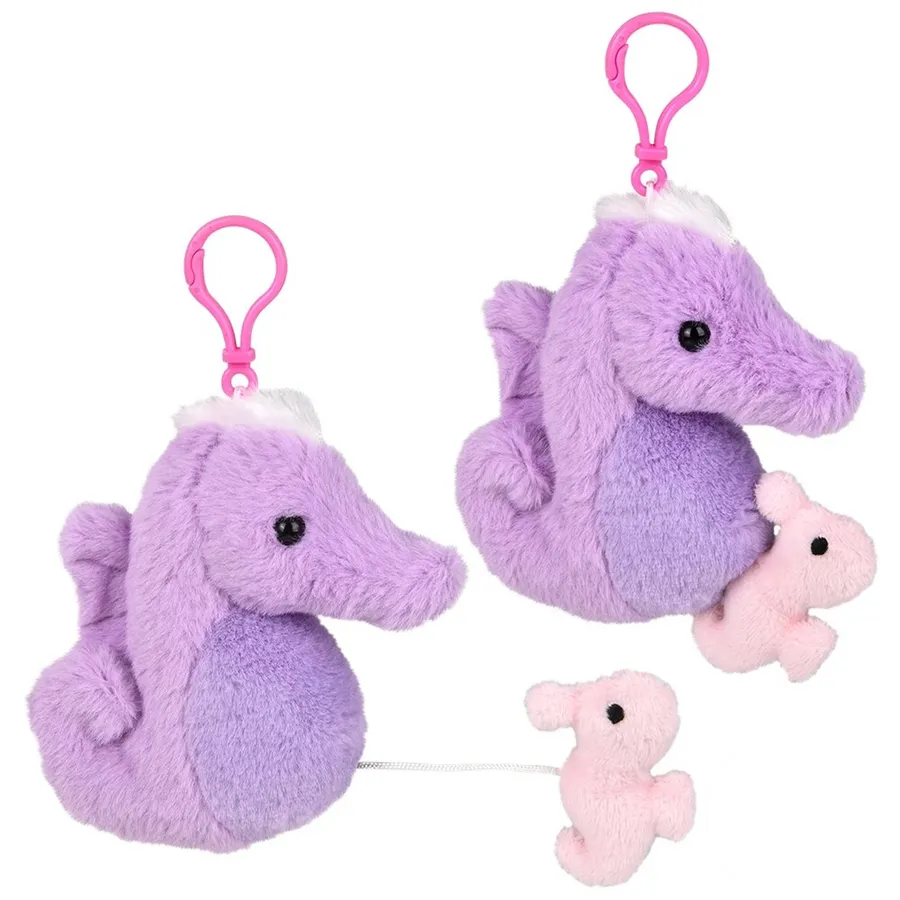 Plush Sea Horse Backpack Clip On Keychain Toy — wholesale Plush & Squishies by the case
