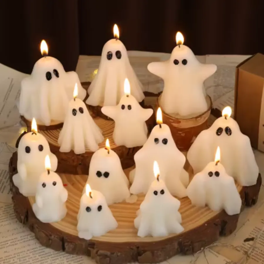 White Ghost Candles – Scented Festive Decor — wholesale Home & Décor by the case
