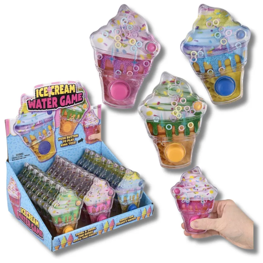 Handheld Water Game - Ice Cream Ring Toss Toy, Assorted, 4.5-inch — wholesale Toys & Games by the case