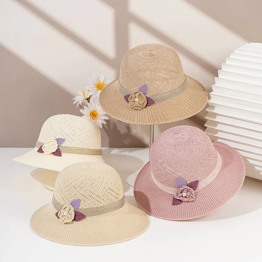 Wide Brim Bowknot Straw Sun Hat - Assorted — wholesale Apparel & Accessories by the case