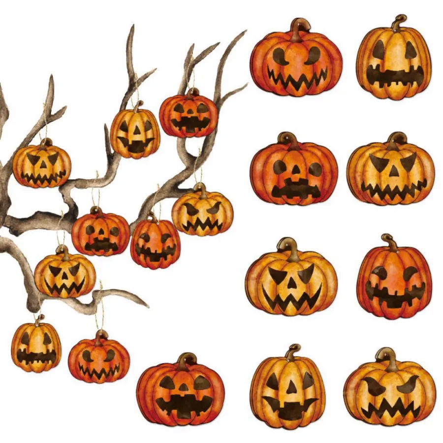 2907BA New Halloween Decoration Pumpkin Pendant Halloween Party Atmosphere Decoration Pumpkin Ornaments Hanging Ornament — wholesale Seasonal & Holiday by the case