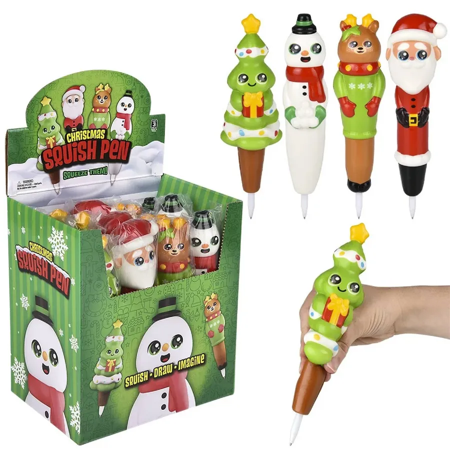 Christmas Themed 7-Inch Squishy Soft Writing Pens — wholesale Plush & Squishies by the case