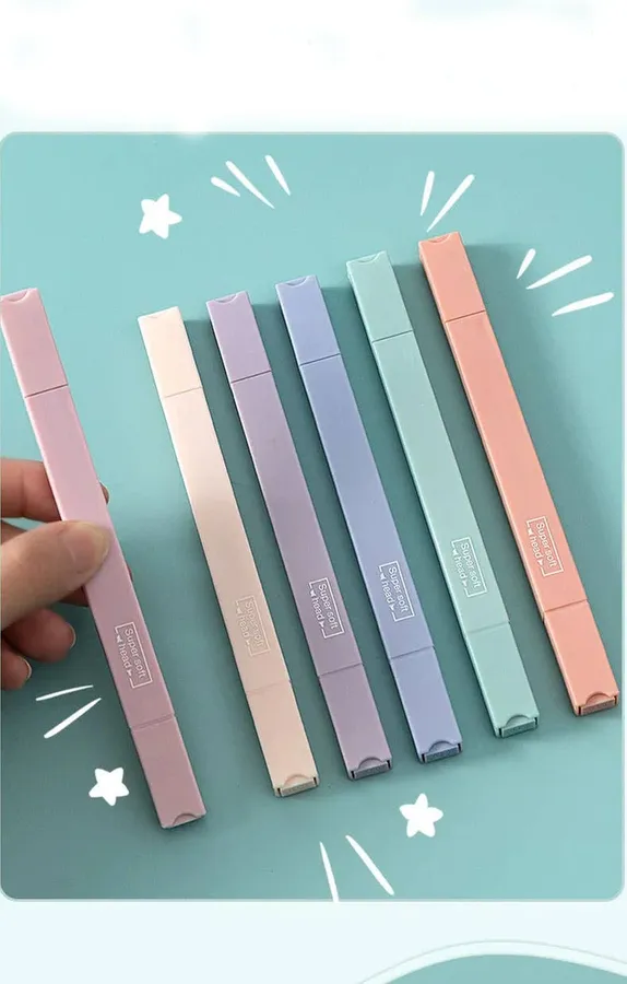 Aesthetic Pastel Highlighters - Chisel Tip Marker Set, 6-Pack — wholesale Stationery & Office by the case