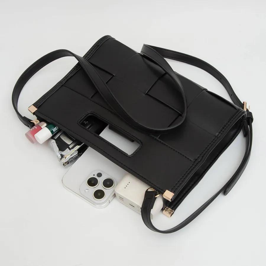 Woven Vegan Leather Crossbody Bag - Basket Weave, Assorted — wholesale Bags & Backpacks by the case