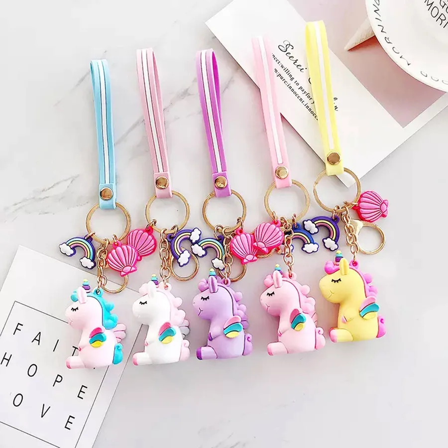 Unicorn Silicone Keychain- Assorted — wholesale Keychains & Charms by the case
