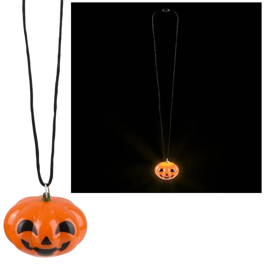 Light Up Jack O Lantern Halloween Necklace For Kids — wholesale Seasonal & Holiday by the case