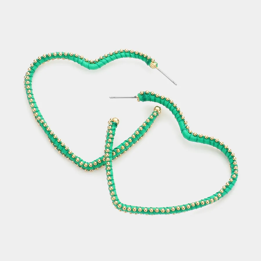 Trimmed Heart Hoop Earrings For Women's - Assorted — wholesale Apparel & Accessories by the case