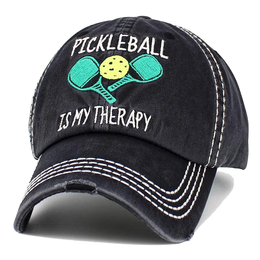 Pickleball Is My Therapy Message Vintage Baseball Cap — wholesale Apparel & Accessories by the case