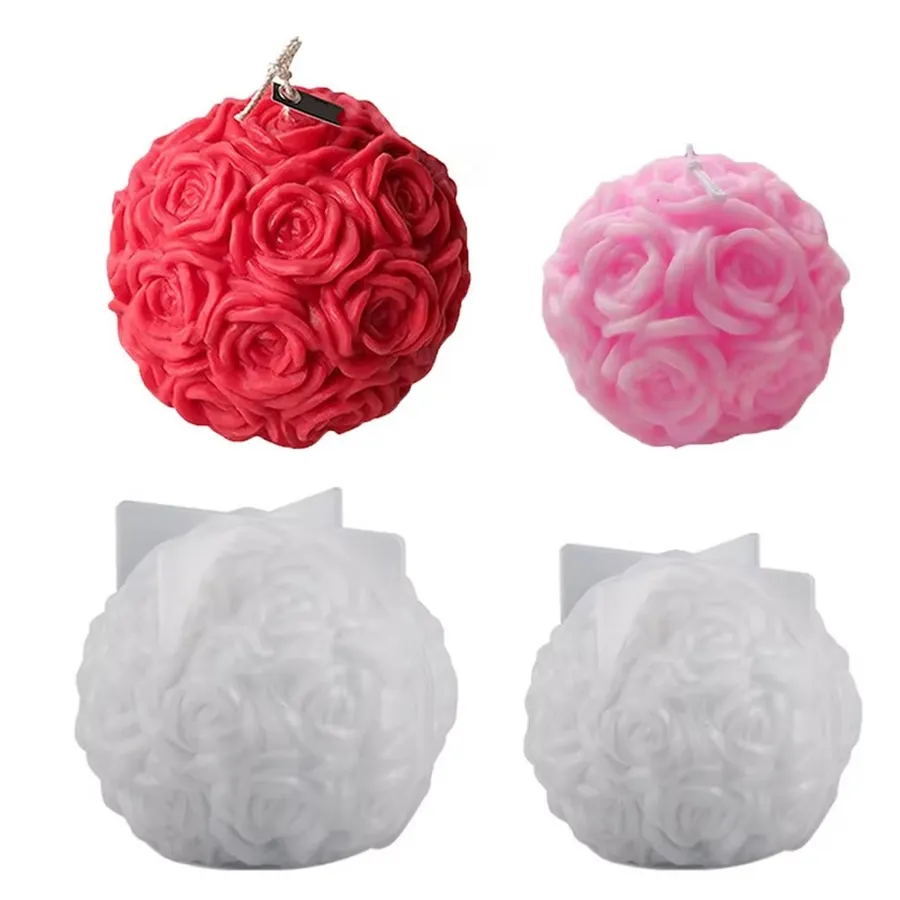 Creative 3D Rose Ball Candle Mold For Home Décor — wholesale Home & Décor by the case