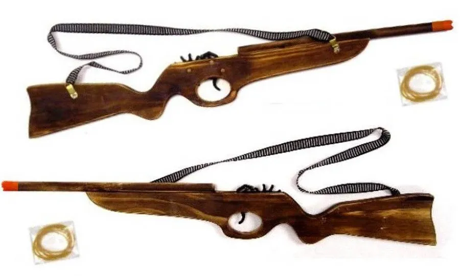 Buy 24 INCH WOODEN RIFLE ELASTIC SHOOTER GUN Bulk — wholesale Toys & Games by the case