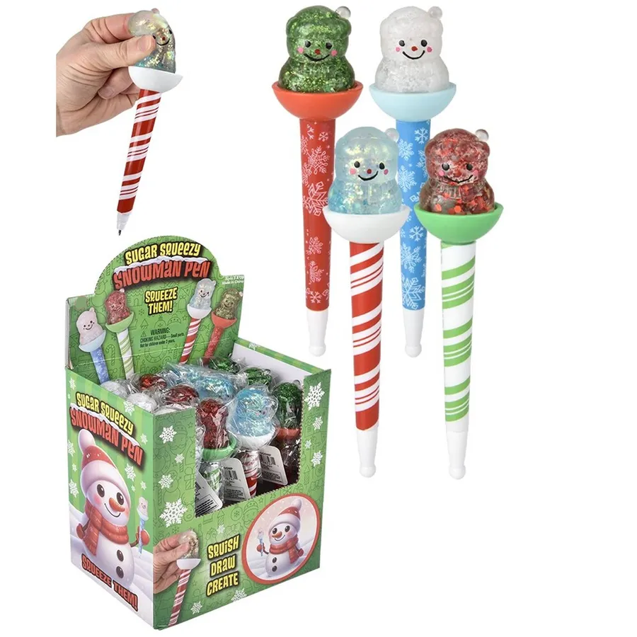 Holiday Snowman Sugar Squeezy Pens For Schooling Kids — wholesale Seasonal & Holiday by the case