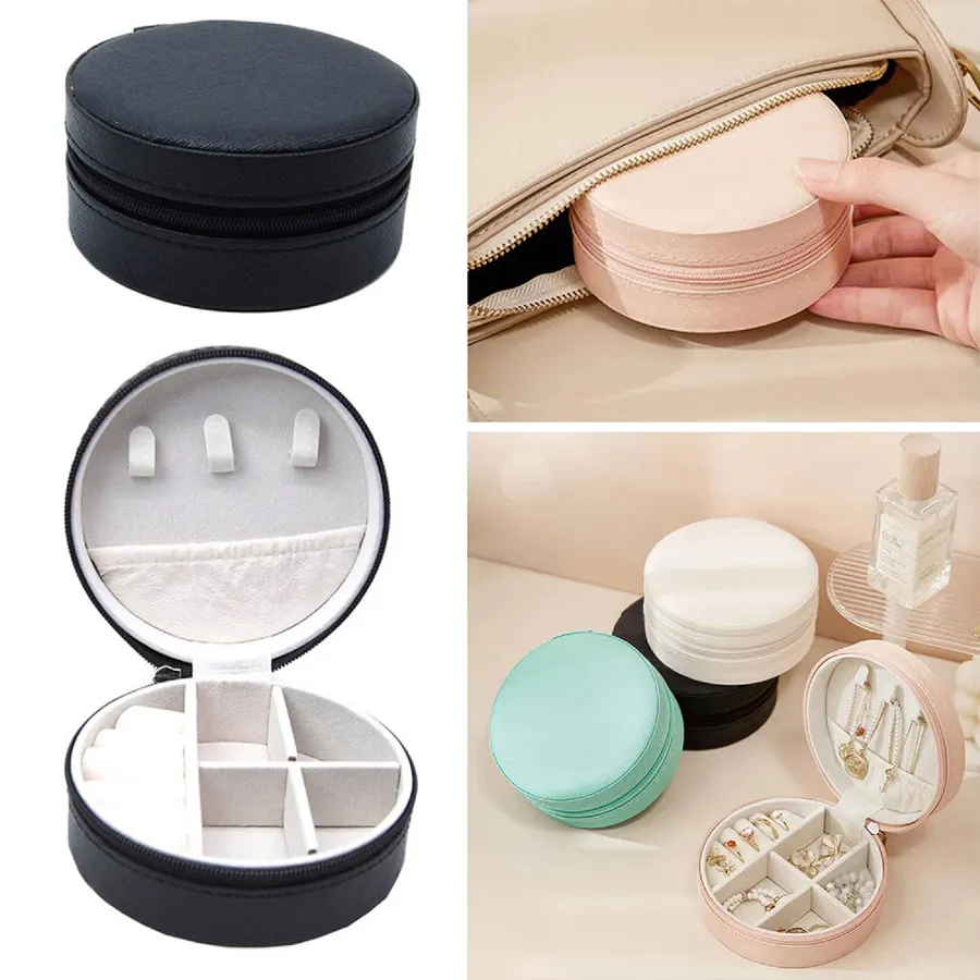 Leather Portable Disc Jewelry Box for Women's - Assorted — wholesale Apparel & Accessories by the case