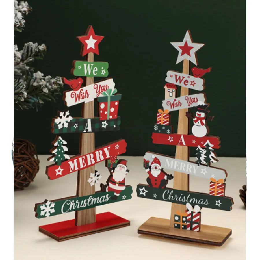 Christmas Tree Wooden Tabletop Ornaments For Decor — wholesale Seasonal & Holiday by the case