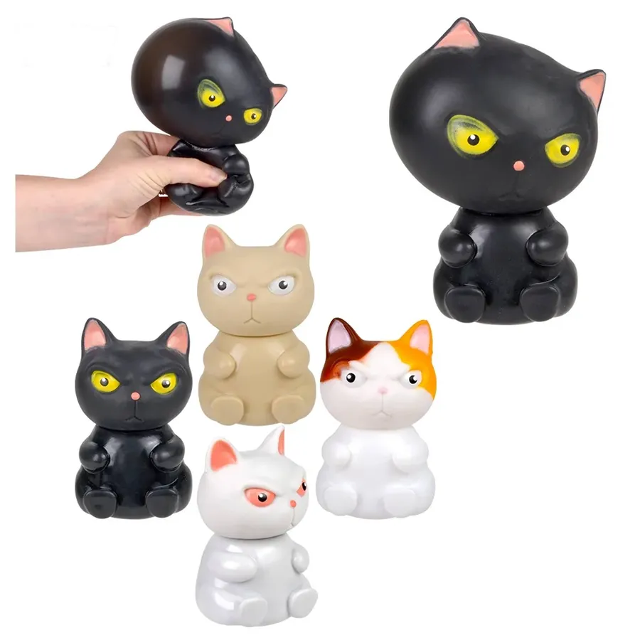 Squeeze Puff Up Angry Cat Kids Toy - Assorted — wholesale Fidgets & Sensory by the case