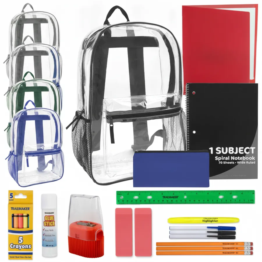 Clear Backpack with School Supply Kit - Everyday Kids Bags for School and Travel — wholesale Bags & Backpacks by the case