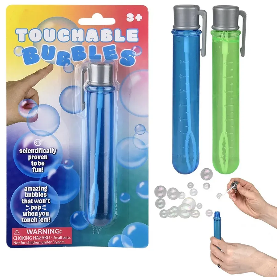 Touchable Bubbles Kids Toy Wand - Assorted Colors, 4.5-Inch — wholesale Toys & Games by the case