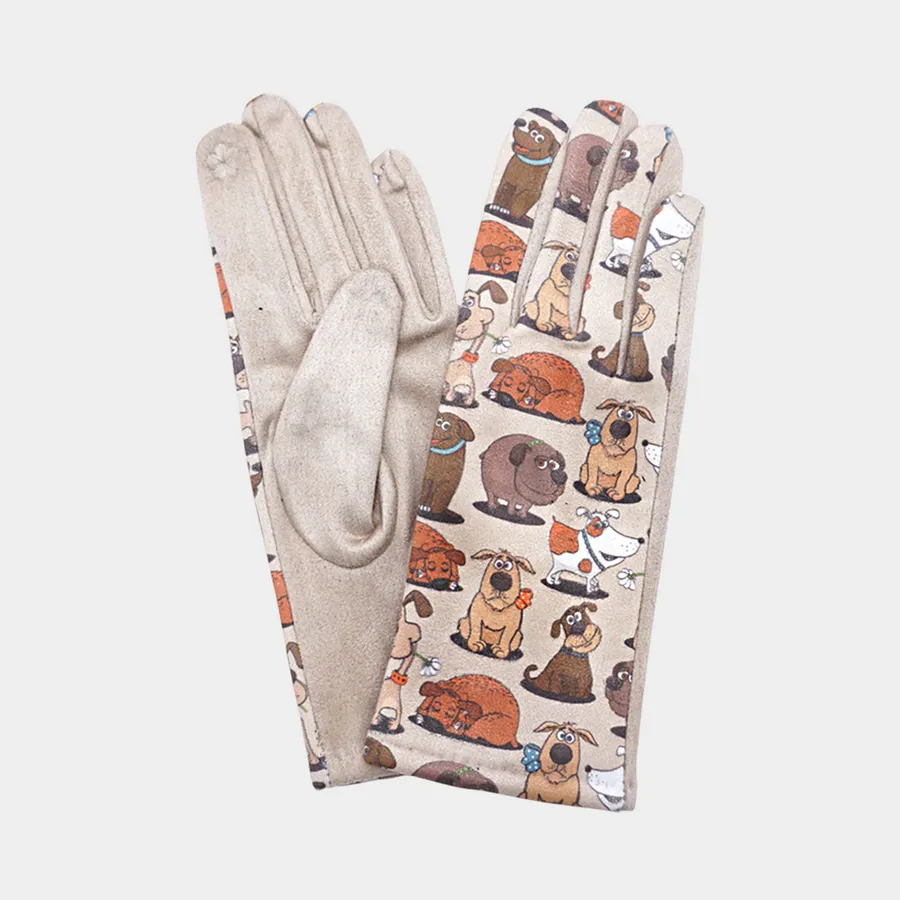 Dog Themed Printed Smart Touch Gloves - Assorted — wholesale Apparel & Accessories by the case