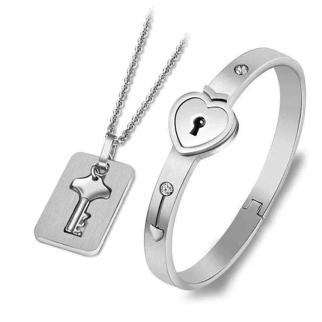 Couple's Lock & Key Bracelet Set | Symbolic Gift — wholesale Apparel & Accessories by the case