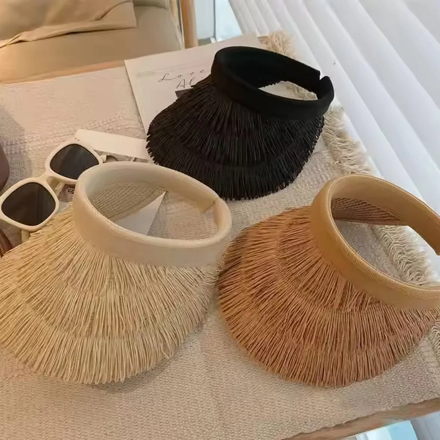 Knitted Summer Sun Beach Straw Hat For Women's – Assorted — wholesale Apparel & Accessories by the case
